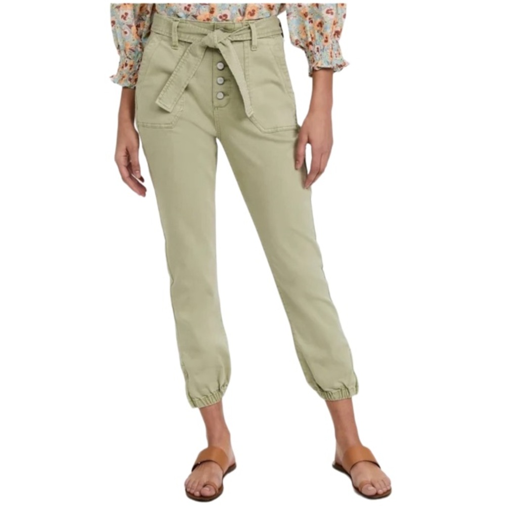 🎯NWOT Paige Mayslie Self Tie Jogger Green Size 27 - Picture 1 of 16